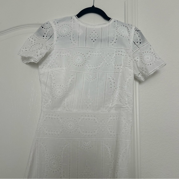 THE KOOPLES Maxi Flower Embroidered Dress CrewNeck White Lining Cotton 0/xs 445 - Picture 5 of 7